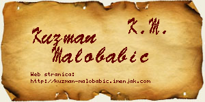 Kuzman Malobabić vizit kartica